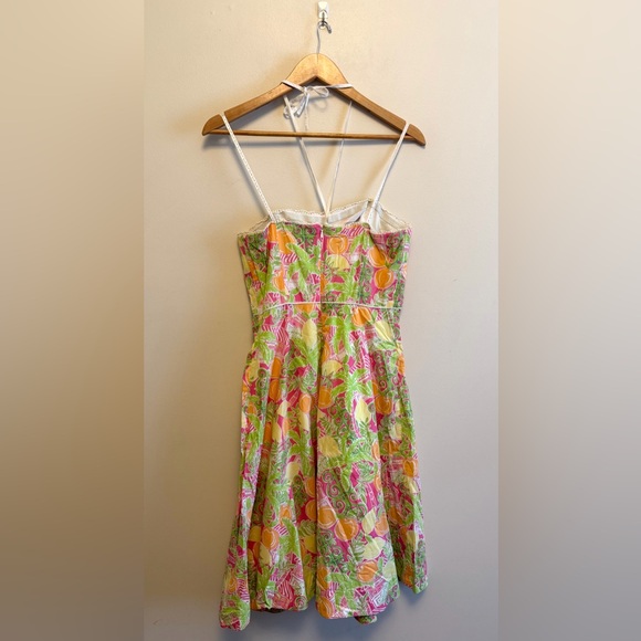 Lilly Pulitzer Vintage White Label Strapless Citrus Print Fit & Flare Dress - Picture 6 of 7